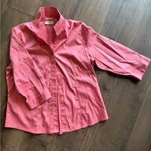 Chicos Coral/Pink Button-Front No-Iron Blouse